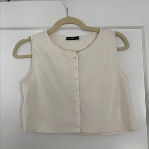 Brandy Melville Crop Button Up Sweater Tank - One size